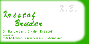 kristof bruder business card