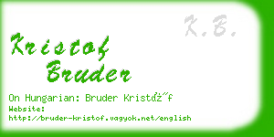 kristof bruder business card